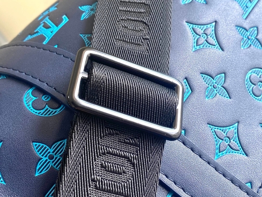 Large Branded Mens Bag Keepall BANDOULIÈRE 50 Blue Boston Bags