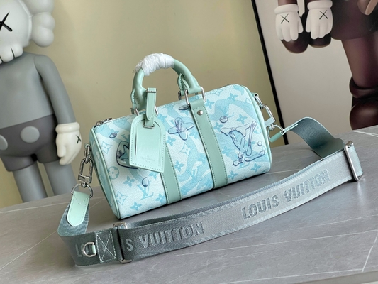 Business LV Designer Monogram Bag Keepall BandoulièRe 50 Blue Travel Bag