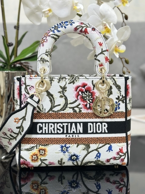 Multicolor Petites Fleurs Custom Branded Bags Dior Medium D Lite Bag