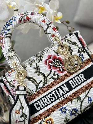 Multicolor Petites Fleurs Custom Branded Bags Dior Medium D Lite Bag