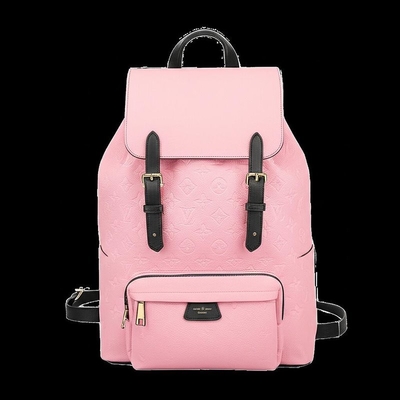 LV Designer Brand Backpack Louis Vuitton Monogram Montsouris Backpack Pink Black