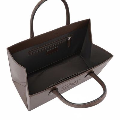 Craftsmanship Meets Functionality Custom Printed Shopping Bags with Embossed Monogram Shadow and Inside/Open x1 Pocket